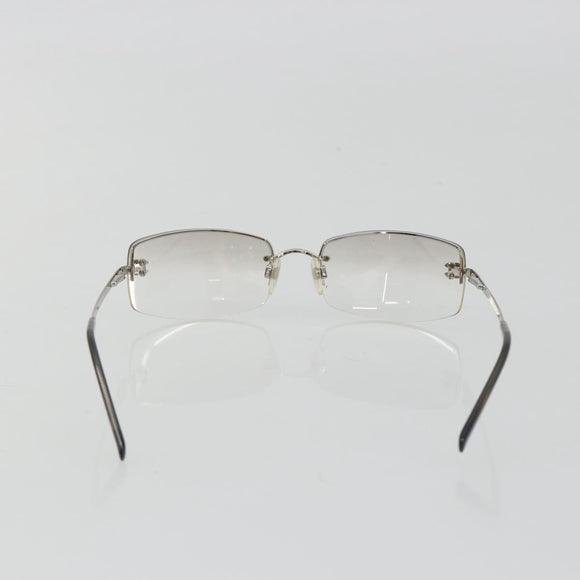 CHANEL COCO Mark Sunglasses Metal Silver CC Auth 189996