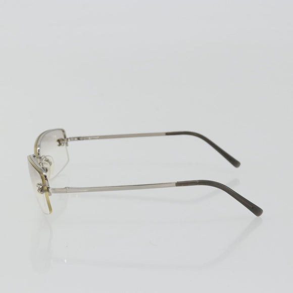 CHANEL COCO Mark Sunglasses Metal Silver CC Auth 189996
