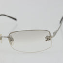 CHANEL COCO Mark Sunglasses Metal Silver CC Auth 189996-6