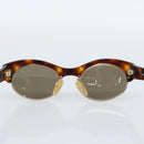 CHANEL COCO Mark Sunglasses Plastic Brown Gold CC Auth 189997M-9