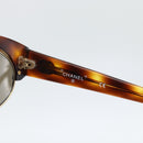 CHANEL COCO Mark Sunglasses Plastic Brown Gold CC Auth 189997M-10