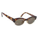 CHANEL COCO Mark Sunglasses Plastic Brown Gold CC Auth 189997M-1