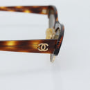 CHANEL COCO Mark Sunglasses Plastic Brown Gold CC Auth 189997M-4