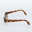CHANEL COCO Mark Sunglasses Plastic Brown Gold CC Auth 189997M-5