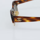 CHANEL COCO Mark Sunglasses Plastic Brown Gold CC Auth 189997M-6