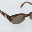 CHANEL COCO Mark Sunglasses Plastic Brown Gold CC Auth 189997M-7