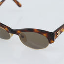 CHANEL COCO Mark Sunglasses Plastic Brown Gold CC Auth 189997M-8