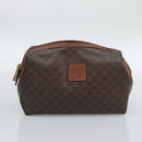 CELINE Macadam Canvas Boston Bag PVC Leather 2 Set Brown Gold Auth 190000-13
