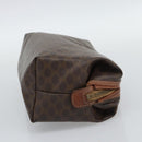 CELINE Macadam Canvas Boston Bag PVC Leather 2 Set Brown Gold Auth 190000-15