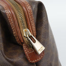 CELINE Macadam Canvas Boston Bag PVC Leather 2 Set Brown Gold Auth 190000-20