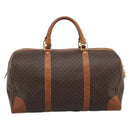 CELINE Macadam Canvas Boston Bag PVC Leather 2 Set Brown Gold Auth 190000-3