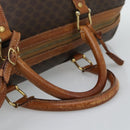 CELINE Macadam Canvas Boston Bag PVC Leather 2 Set Brown Gold Auth 190000-6