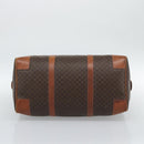 CELINE Macadam Canvas Boston Bag PVC Leather 2 Set Brown Gold Auth 190000-7