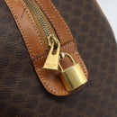 CELINE Macadam Canvas Boston Bag PVC Leather 2 Set Brown Gold Auth 190000-9