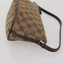 GUCCI GG Canvas Hand Bag PVC 3 Set Black Beige Silver Auth 190003-11
