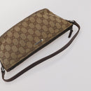 GUCCI GG Canvas Hand Bag PVC 3 Set Black Beige Silver Auth 190003-12