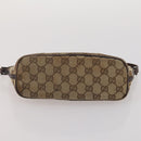 GUCCI GG Canvas Hand Bag PVC 3 Set Black Beige Silver Auth 190003-14