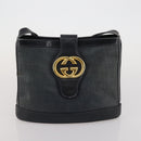 GUCCI GG Canvas Hand Bag PVC 3 Set Black Beige Silver Auth 190003-16