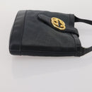 GUCCI GG Canvas Hand Bag PVC 3 Set Black Beige Silver Auth 190003-18