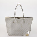 GUCCI GG Canvas Hand Bag PVC 3 Set Black Beige Silver Auth 190003-2