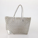 GUCCI GG Canvas Hand Bag PVC 3 Set Black Beige Silver Auth 190003-3