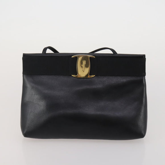 Salvatore Ferragamo Vala Shoulder Bag Leather 2 Set Black Auth 190004
