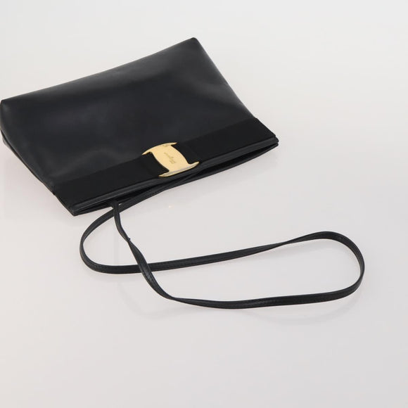 Salvatore Ferragamo Vala Shoulder Bag Leather 2 Set Black Auth 190004
