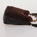 GUCCI Bamboo Hand Bag Suede 2way 2 Set Brown Auth 190005-12