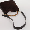 GUCCI Bamboo Hand Bag Suede 2way 2 Set Brown Auth 190005-13