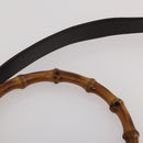 GUCCI Bamboo Hand Bag Suede 2way 2 Set Brown Auth 190005-14