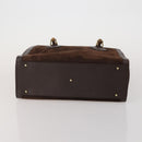 GUCCI Bamboo Hand Bag Suede 2way 2 Set Brown Auth 190005-7
