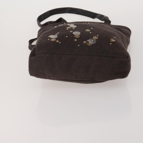 BOTTEGA VENETA Gucci GG Canvas Bag Wool Leather 4 Set Brown Beige Auth 190006