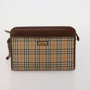 Burberrys Nova Check Clutch Bag Nylon Leather Canvas 6 Set Beige Auth 190007-21