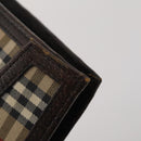 Burberrys Nova Check Clutch Bag Nylon Leather Canvas 6 Set Beige Auth 190007-7