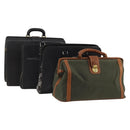 BURBERRY Business Bag Leather Canvas 4 Set Khaki Black Auth 190008-1