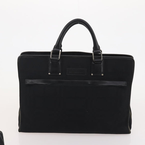 BURBERRY Business Bag Leather Canvas 4 Set Khaki Black Auth 190008