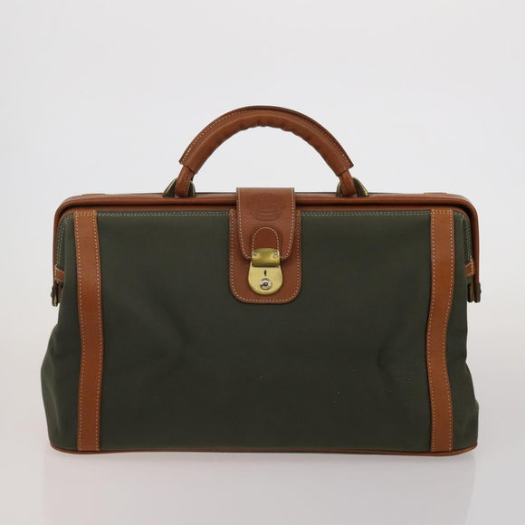 BURBERRY Business Bag Leather Canvas 4 Set Khaki Black Auth 190008
