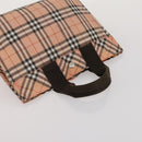 BURBERRY Nova Check Blue Label Hand Bag Canvas 4 Set Green Beige Auth 190010-17