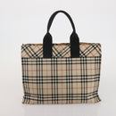 BURBERRY Nova Check Blue Label Hand Bag Canvas 4 Set Green Beige Auth 190010-21