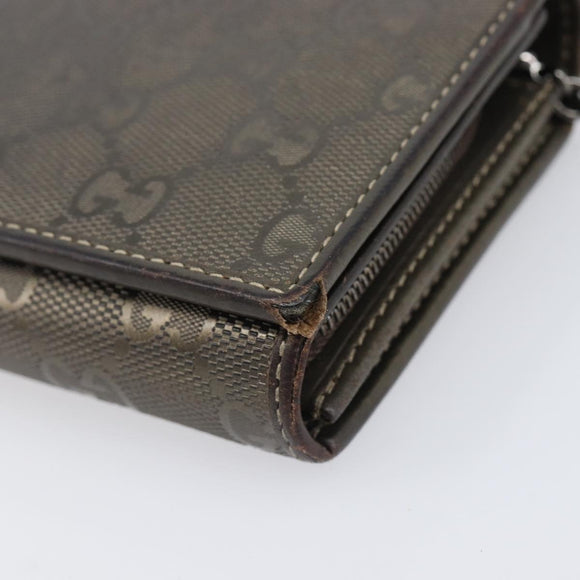 GUCCI GG Canvas Wallet PVC Leather 5 Set Beige Brown black Auth 190013