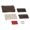 LOUIS VUITTON Monogram Damier Pouch Bracelet Wallet 6 Set LV Auth 190014-1