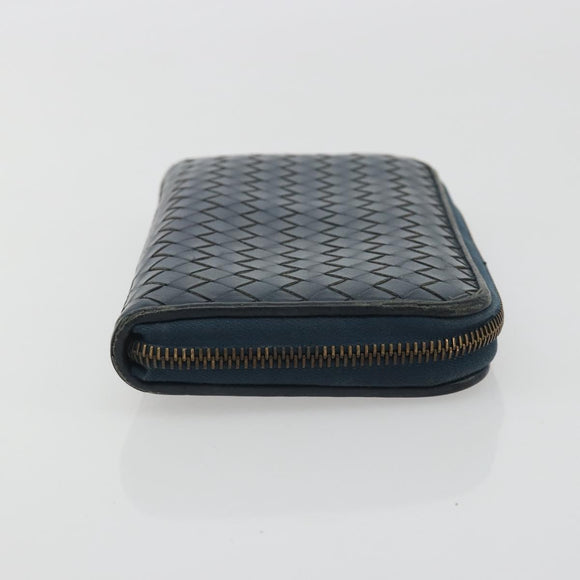 BOTTEGA VENETA INTRECCIATO Wallet Leather 4 Set Navy Brown beige Auth 190015