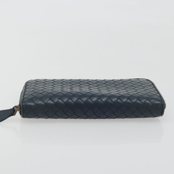 BOTTEGA VENETA INTRECCIATO Wallet Leather 4 Set Navy Brown beige Auth 190015