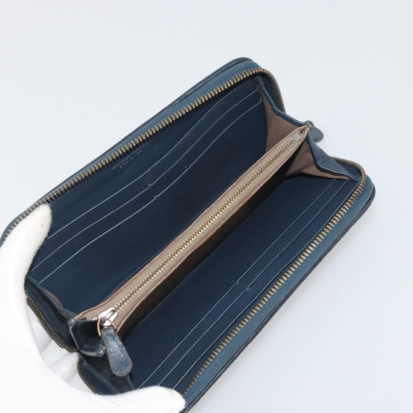 BOTTEGA VENETA INTRECCIATO Wallet Leather 4 Set Navy Brown beige Auth 190015