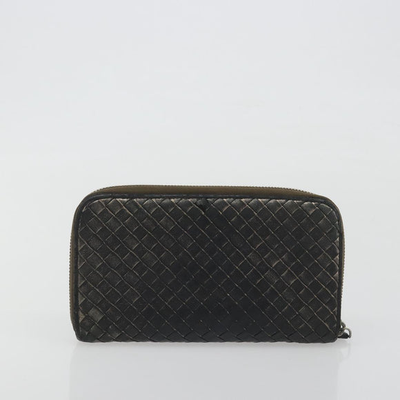 BOTTEGA VENETA INTRECCIATO Wallet Leather 4 Set Navy Brown beige Auth 190015