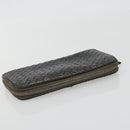 BOTTEGA VENETA INTRECCIATO Wallet Leather 4 Set Navy Brown beige Auth 190015-19