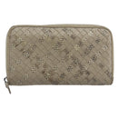 BOTTEGA VENETA INTRECCIATO Wallet Leather 4 Set Navy Brown beige Auth 190015-2