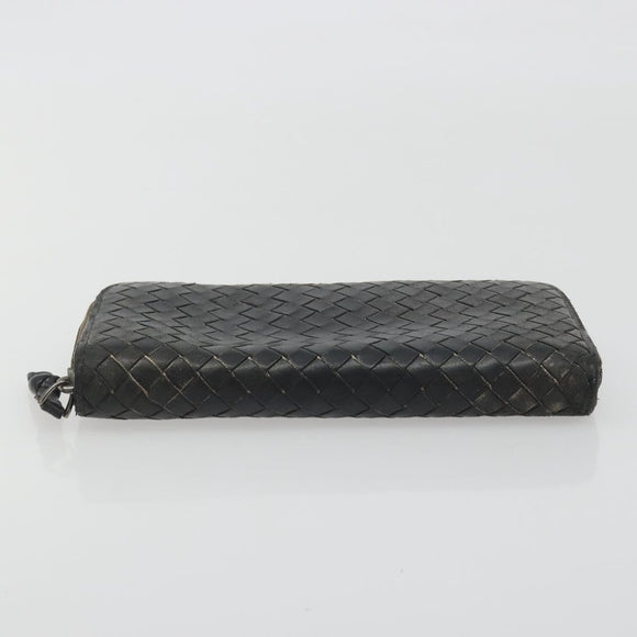 BOTTEGA VENETA INTRECCIATO Wallet Leather 4 Set Navy Brown beige Auth 190015