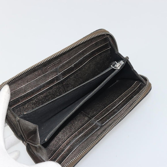 BOTTEGA VENETA INTRECCIATO Wallet Leather 4 Set Navy Brown beige Auth 190015
