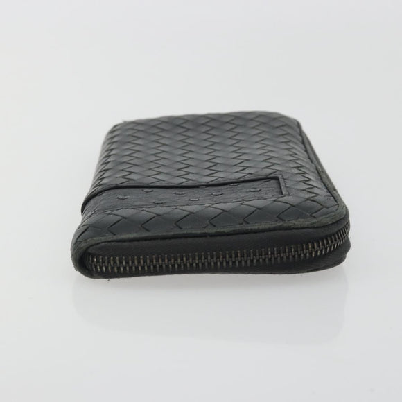 BOTTEGA VENETA INTRECCIATO Wallet Leather 4 Set Navy Brown beige Auth 190015